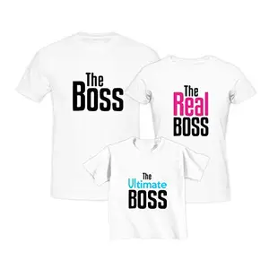 TheYaYaCafe Men's Women's and Kid's Family The Boss Real Ultimate T-Shirt (Black, 2X-Large, Kid-9-12 Months) -Set of 3