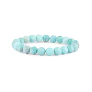 ARE - Aeora Rocks : Amazonite Bead Bracelet for Emotional Balance, Stress Relief, and Enhanced Communication - for Men and Women (Size-8mm)