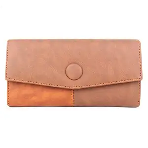 Bag Pepper pu Leather 2 fold Purse Wallet for Women | Ladies Handbag | Bifold Wallet for Women (Orange & Brown)