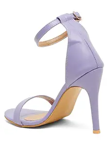 Bruno Manetti Women's Purple Slipon Back Strap Round Toe Comfort Heel Sandals