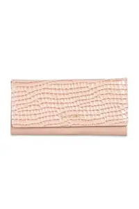 Van Heusen Women Polyurethane Pink Textured Casual Wallets