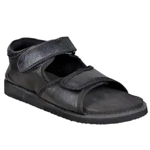 Move well Men's Orthopedic Diabetic Footwear with Extra Soft Comfortable Daily Use Casual Wear Stylish Latest Black Cushioned Adjustable Strap Handmade Sandals/Slipper
