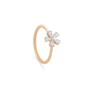 Mia by Tanishq Floral Brilliance Gold & Diamond 14 Kt Finger Ring (1.521 gm)