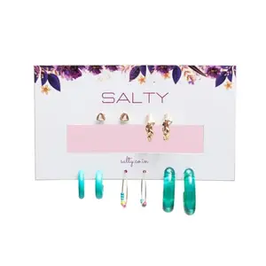 Salty Fashion Trendsetting Earrings for Women & Girls | 5 Pairs Combo | Hoop | Stud | Ear Tops | Latest | Trendy | Fancy | Stylish | Birthday Gift | Aesthetic Jewellery | Accessories for Everyday Wear