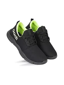 AADI Men's Black & Parrot Mesh Outdoor Casual Running Sport Shoes