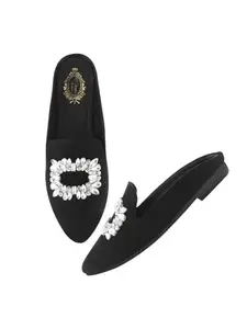 Shoetopia Women's Girls-T-14 Flat Sandal-5 Kids UK (Girls-T-14-Black)-EU38