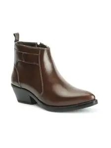 Elle Women's Fashionable Zip Boots Colour-Brown, Size-UK 7