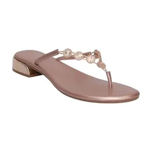 Pink Leaf Sultan Coloured Heels with Embellishments for Women | Color - SULTAN | Size - 37/6