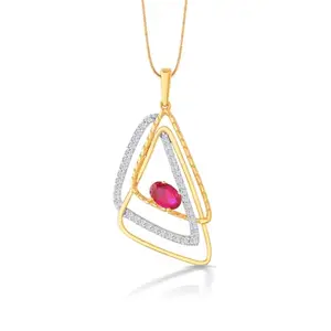 P. N. Gadgil Jewellers P.N.Gagdil Jewellers 14 Karat Yellow Gold & Diamond Certified Gold Casual Pendant For Women DIDP0105 IJ/SI