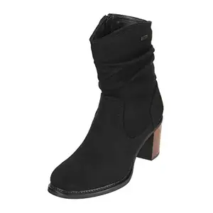 Mochi Women Block Heel High Ankle Boot Black UK/3 EU/36 (31-94)