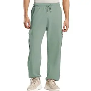 NOBERO Men's Loose Mid Rise Oversized Cargo Utility Joggers
