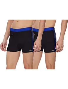 I-Swim Mens Costume Is-010 Size 2XL Black/Blue with Is-010 Size 2XL Black/Blue Pack of 2
