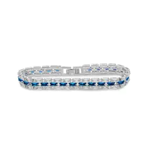 The Opal Jewels Golden Polish Blue Diamond Bling Bracelets | 18k Gold Plated | Trendy, Lightweight & Comfortable |Stylish & Tarnish-Resistant | Qty : 1pc
