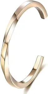 Karishma Kreations Twisted Bracelet for Men girls women Boys Fashion Gold-Plated Bracelet for Boys Stainless Steel hand cuff Kada for men women