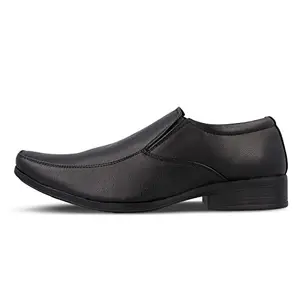 WALKAROO Formal Shoes for Men | Perfect for Formal Wear, Business Casual, College, and Parties | Slip on - Matte Black (17104)