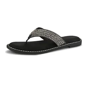 Centrino Women's Thong Sandals | Stylish Textured Mesh Strap Slip-On for Ladies | Soft Cushioned Footbed for Comfort | Elegant & Trendy Design | Lightweight and Durable Fashion Footwear (9306)