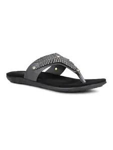 Inc.5 Women Black Daily Embellished Open Toe Flat Flatforms Euro-36