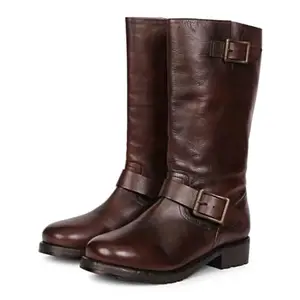 SaintG Saint Adette Brown Leather Calf Boots (Brown, UK Footwear Size System, Adult, Women, Numeric, Medium, 3.5)