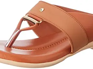 Centrino Women's 6208 TAN Thong Comfortable Ortho Care Ladies | Fashion Wear Sandal & Chappal | Soft Cushioned for More Comfort-8 Kids UK (6208-01)