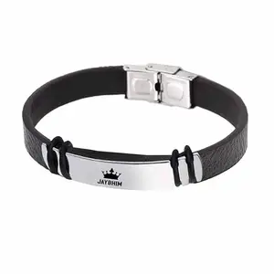 M Men Style Jai Bhim King Crown Stylish Latest Fashion Stainless Steel Silicone Hand Bracelet For Boys Buckle Clasp For Men Wrist Band SBr2025399