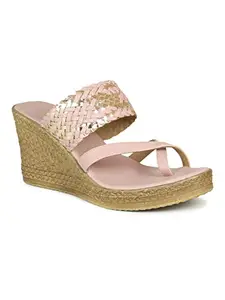 Inc.5 Shoes Women Fashion Wedge Sandal 100915_PEACH