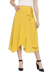 Martini Women Wrap Midi Skirt (Yellow, 28)