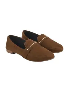 Shoetopia Comfortable Stylish Tan Ballerinas for Women & Girls /EU36