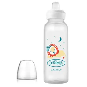 Dr. Brown's Options+ Sippy Spout Silicone Baby Bottle, 8 Ounce, Lion