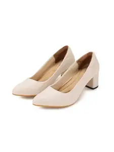 RASHKI Lyne - Convertible Heels - 2 Heels attachements (1.5 inch & 2 inch) Size - 36, 37, 38, 39, 40 & 41 (2 Heels) (Cream, UK Footwear Size System, Adult, Women, Numeric, XX-Narrow, 4.5)
