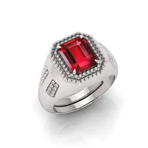 Ruby (Manik) Original Stone Adjustable Ring For Men And Women With Lab Certified A12