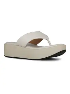 Inc.5 Womens Cream Casual Solid Round Toe Flatform Heel Sandals