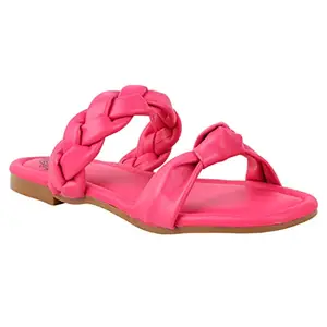 Shoetopia Women's Casual Outdoor Comfortable Trendy Flats,Pink-EU40