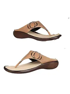 Bagadiya Trading Walktrendy Womens Synthetic Beige Open Toe Flats - 6 Uk (Wtwf592_Beige_39)