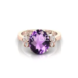 MBVGEMS amethyst ring 8.00 Ratti Handcrafted Finger Ring With Beautifull Stone katela/jamuniya ring Gold Plated ring for Men and Women
