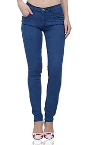 Luxsis Women's Skinny Fit Jeans (L_PlainHW-36 - Copy_Blue_36)