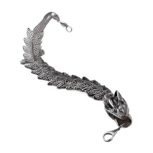 THE MEN THING TIBETAN DRAGON -15" mm Pure Alloy Bracelet with Lobster Claw Buckle for Men & Boys (8" inch)