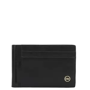 Da Milano Genuine Leather Black Unisex Money Clip with Multicard Slot (0101P)