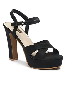 Flat n Heels Womens Black Sandals FnH 1535-BK