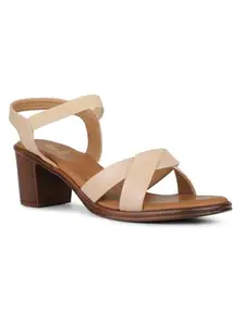Inc.5 Womens Beige Party Wear Solid Square Toe Sandals