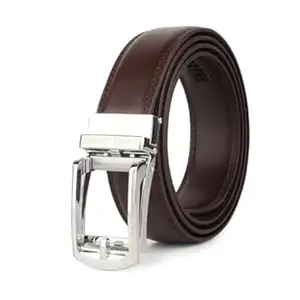 HAYES LONDON Genuine Leather Belt for Men with Auto Lock Ratchet Buckle | No Hole Micro Adjustable Slide Lock Belt | Premium Casual & Office Wear Men’s Belt (Onesize)