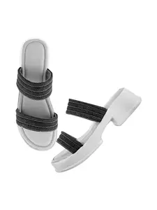 TRYME Trendy Ravishing Comfortable Platform Sandal Perfect for Every Occasion, Elegant & Fashionable Party Block Heels Sandals for Women & Girls