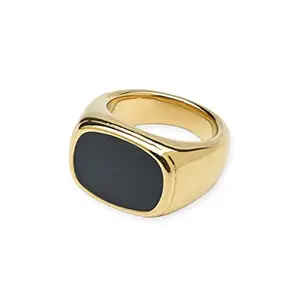 PALMONAS Glossy Enamel Ring | 18k Gold Plated (Size - 5)
