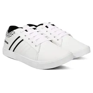 AiR SPOT Synthetic Leather Men's Casual Shoes (10_White:Black)