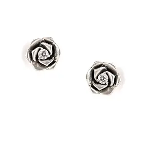 Shaya by CaratLane A New Bloom Rose Earrings in 925 Silver