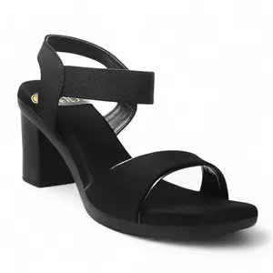 JODYHUB Comfortable Heel Sandal Single Strap for Women & Girls | Versatile Formal Footwear for Daily Use, Work/Office and College | Formal Wear, for Womens & Girls (Black, UK Footwear Size System, Adult, Women, Numeric, Medium, 4)