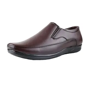 HIKBI Synthetic Leather Formal Shoes moaccasion Office Wear for Men-Brown_UK_6