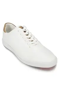 Louis Philippe Men White Lace Up Shoes