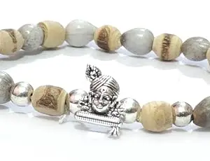 ASTROGHAR Shri Krishna Ji Vaijayanti Mala And Tulsi Tulsa Ji Beads Stretch Lucky Charm Bracelet For Men and Women
