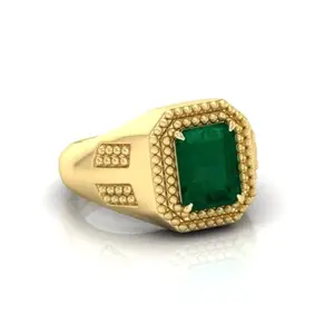 7.25 Ratti Panna (Emerald) Original Stone Adjustable Ring For Men And Women With Lab Certified B5