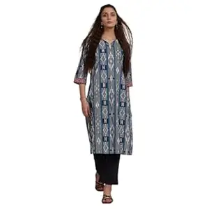 BIBA Women Cotton Printed Straight Kurta